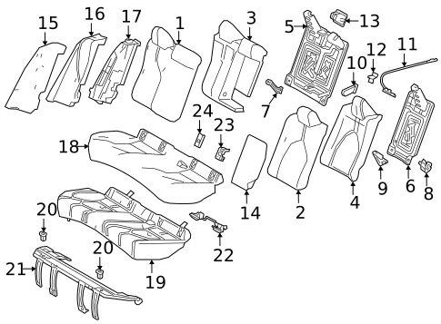 Rear Seat Components for 2020 Toyota Camry #4