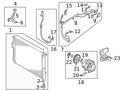 thumbnail image 2 of A/C Condenser With Receiver Drier & Bracket For Hyundai Santa Fe & Kia Sorento 2021-2023 – 2.5L L4 2 of 3