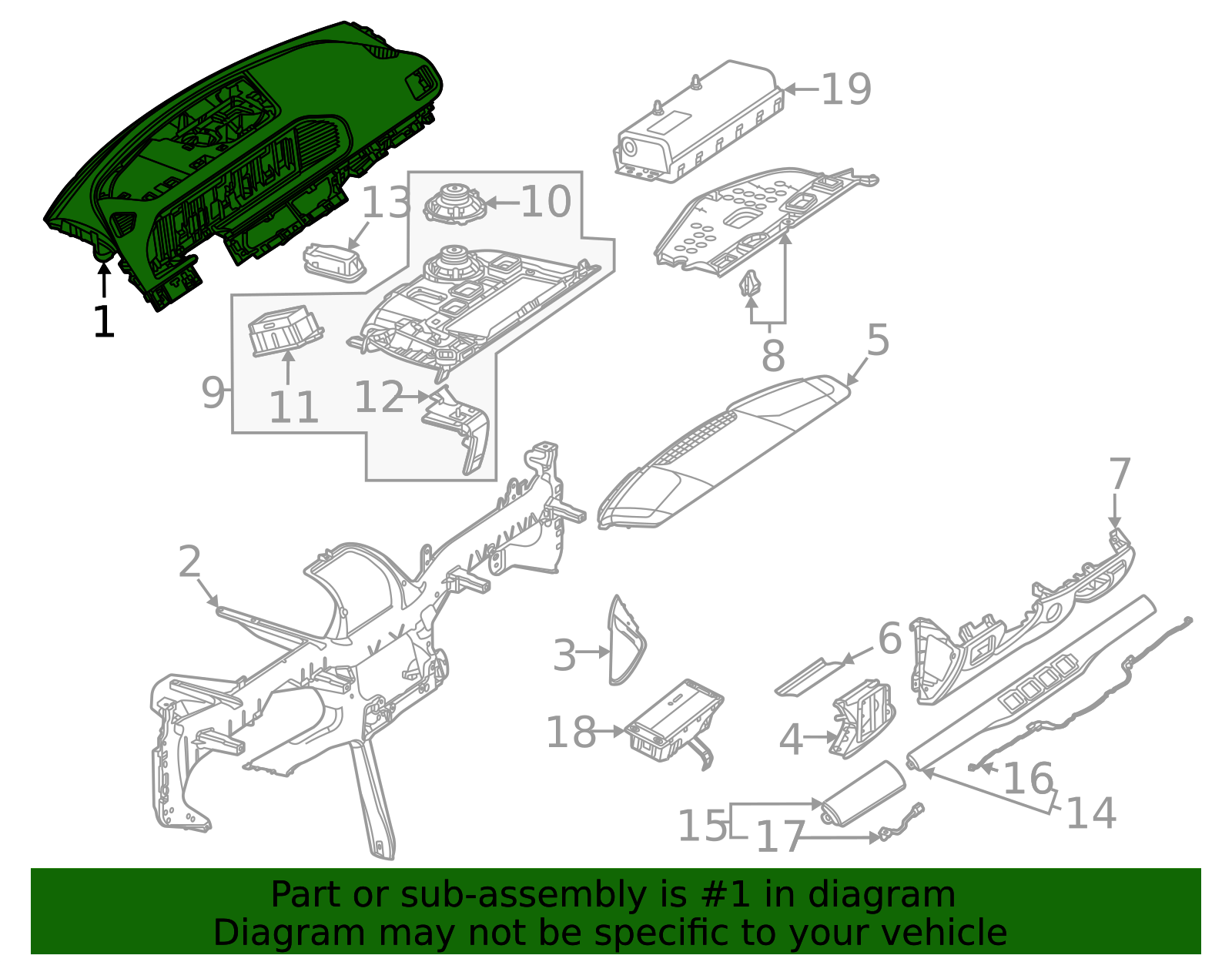 167-680-03-01-3D16 - Instrument Panel 2021-2023 Mercedes-Benz ...