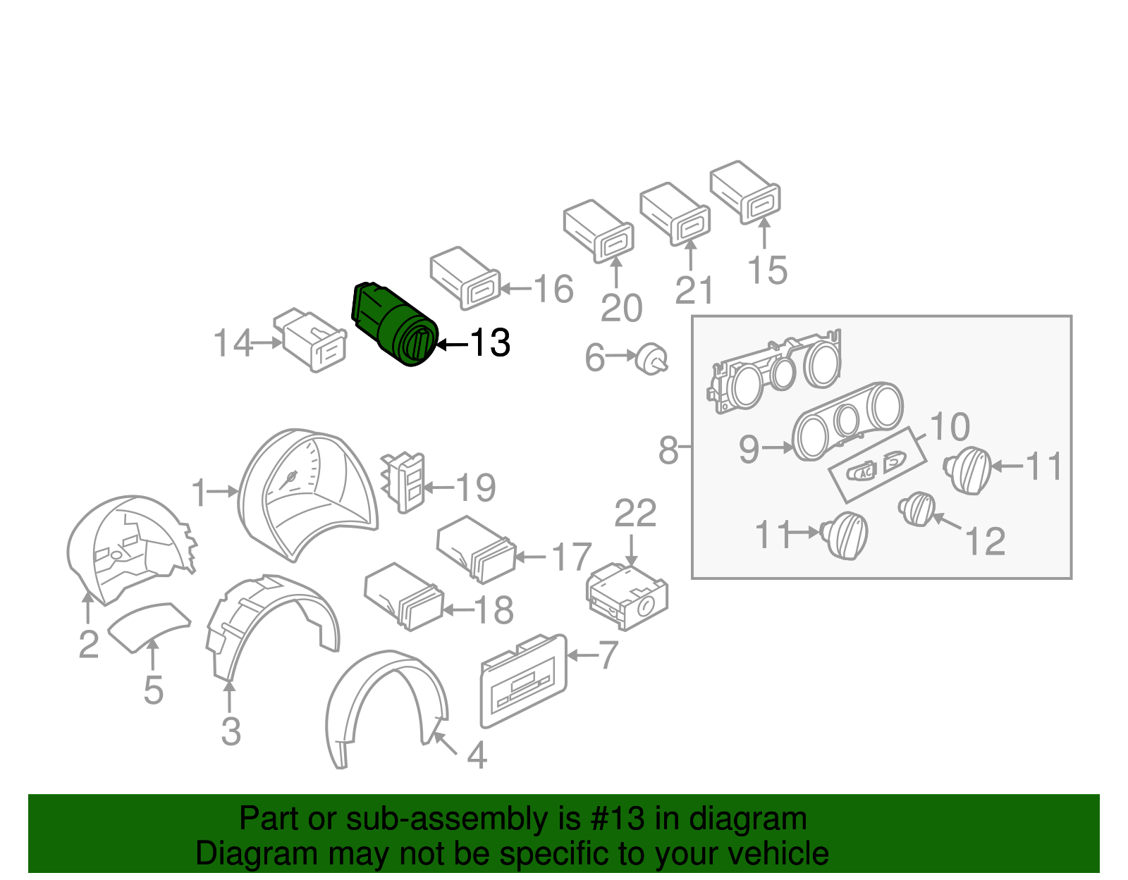 1C0-941-531-B-20H - Volkswagen Headlamp Switch 1998-2014 Volkswagen ...