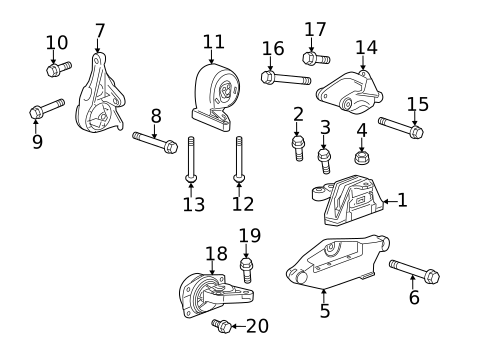 Engine & Trans Mounting for 2013 Cadillac SRX #1