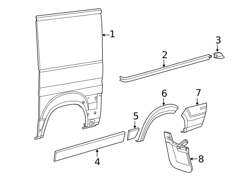 Exterior Trim - Side Panel for 2016 Ram ProMaster 1500 #3