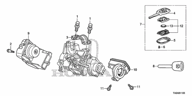 Key Cylinder Components for 2012 Honda Accord #0