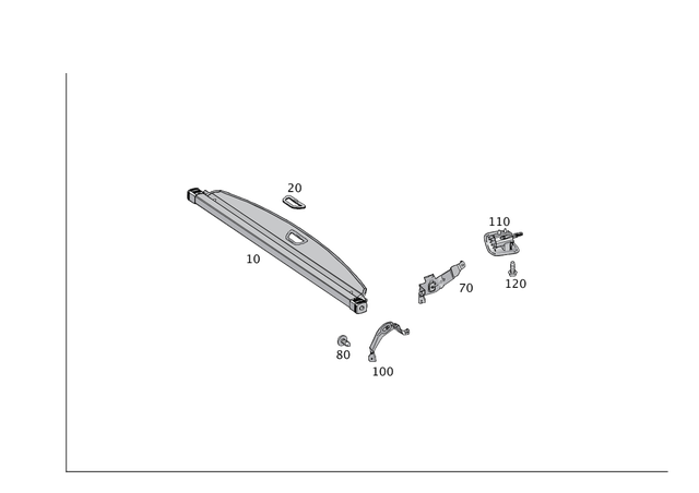 1668100509 - Rear Seat: Lugg. Cmprt. Roller Blind for Mercedes-Benz: GL350, GL450, GL550, GL63 AMG, GLS350d, GLS450, GLS550, GLS63 AMG Image image