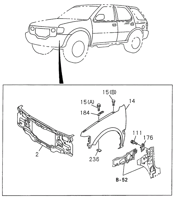 Front Panel for 2002 Honda Passport #0