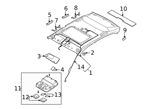 Interior Trim - Roof for 2009 Kia Amanti #1
