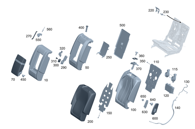 1679233100 - Rear Seat: Holder for Mercedes-Benz Image image