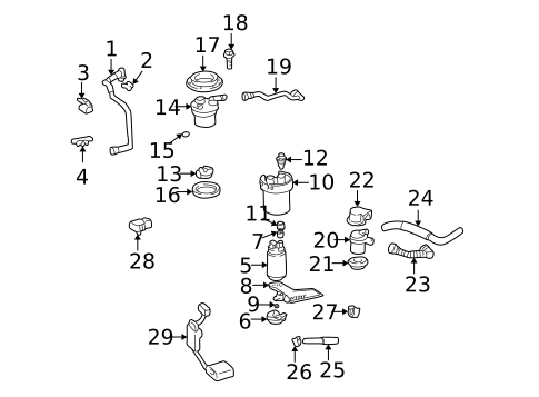 Fuel System Components for 2004 Toyota Celica #0