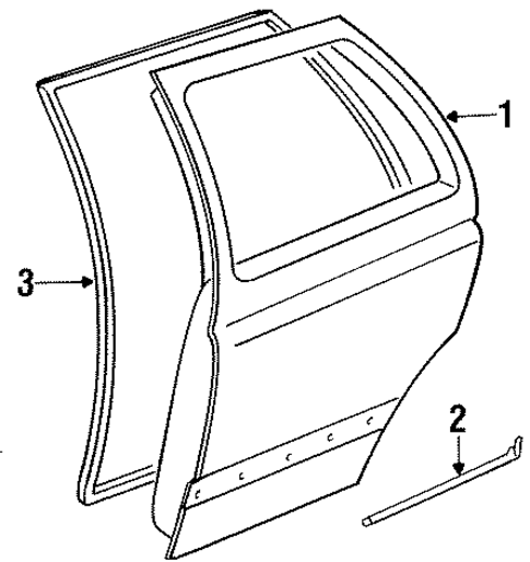 Door & Components for 1993 Volkswagen Golf #0