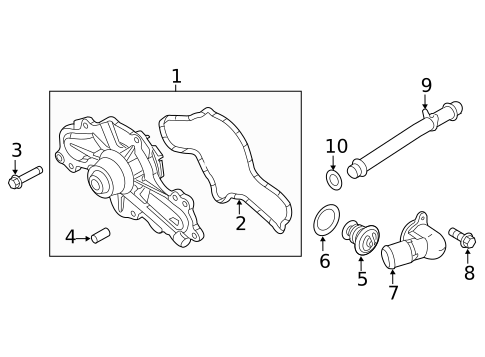 Water Pump & Related Components for 2016 Ford Police Interceptor Utility #0