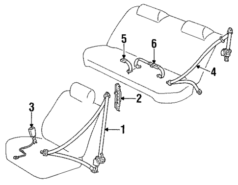 Front Seat Belts for 1994 Toyota Camry #0