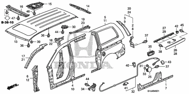 Outer Panel - Roof Panel (Plasma-Cut Style Panel) for 2007 Honda Odyssey #0