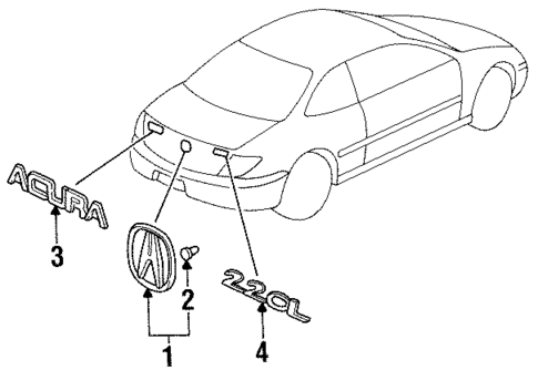 Exterior Trim - Trunk for 1998 Acura CL #0