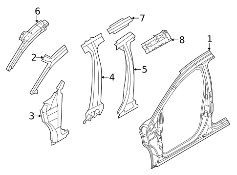 Hinge Pillar for 2014 Ford Edge #0