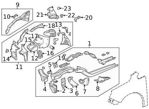Structural Components & Rails for 2017 Buick Verano #0