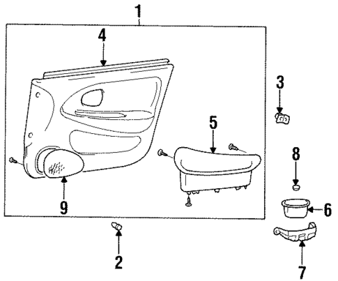 Interior Trim - Front Door for 2000 Hyundai Elantra #1