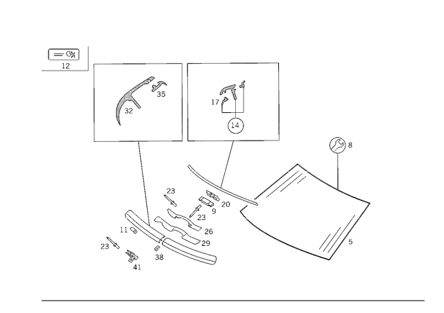 124670480164 - Windows: Windshield for Mercedes-Benz Image image