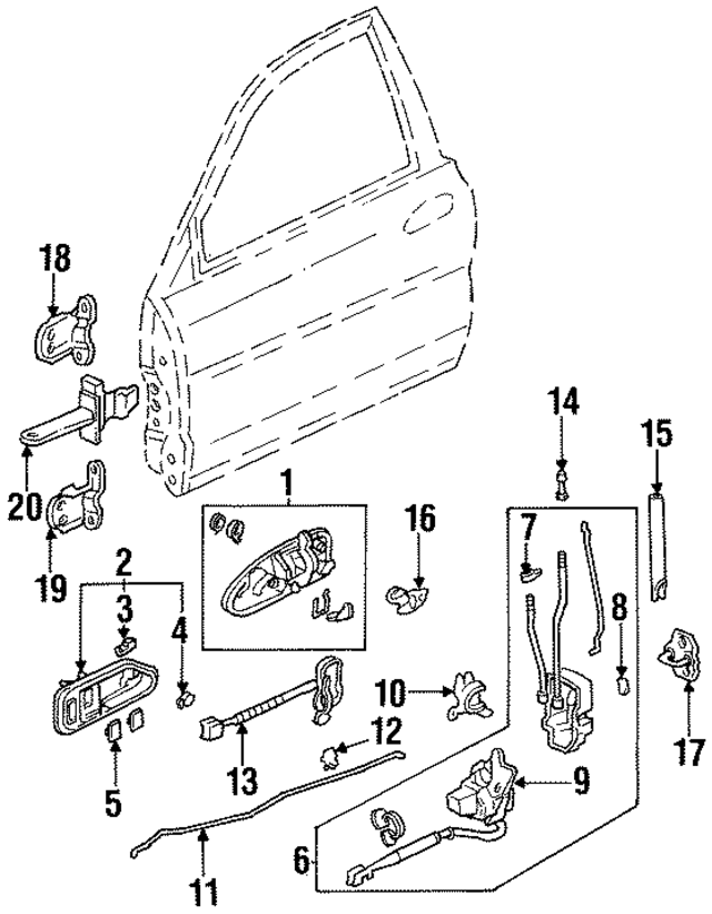 72150SY1X01 - : Coded Door Lock Set for Honda Image