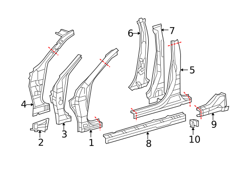 Hinge Pillar for 2011 Lexus ES350 #0