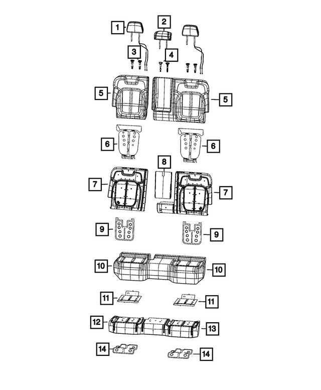 7GH51WT5AB - : Rear Seat Cushion Cover, Left for Mopar Image