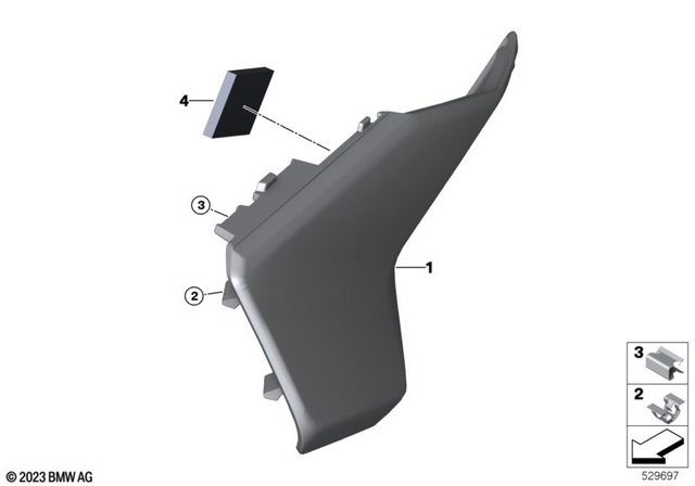 46631541496 - Frame and Mounting Parts: Knee Protection, Right -  for BMW-Motorrad Image