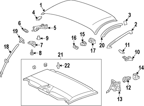 Interior Trim - Top for 1998 Toyota Supra #0