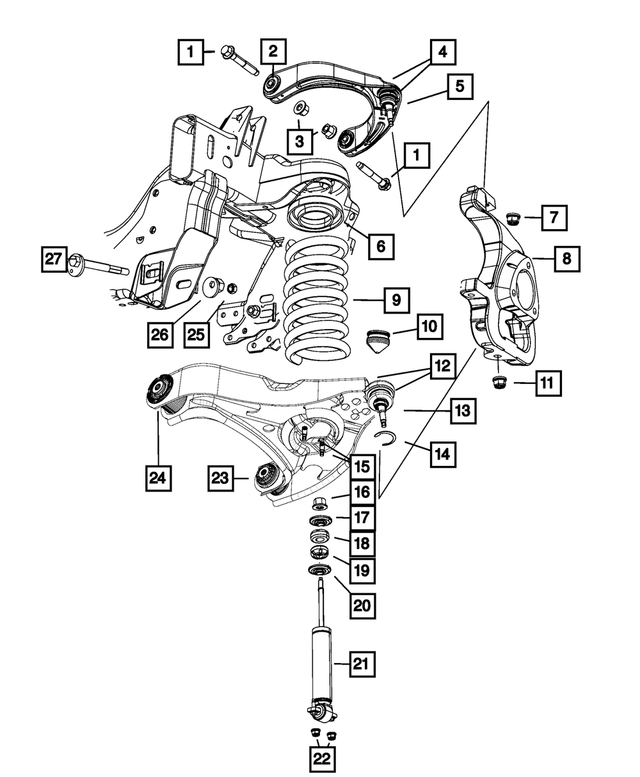 68050582AA - Front Suspension: Front Coil Spring for Mopar Image