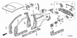 63108SDNA00ZZ - Body/Air Conditioning: STIFFENER, R. PANEL (OUTER) for Honda Image