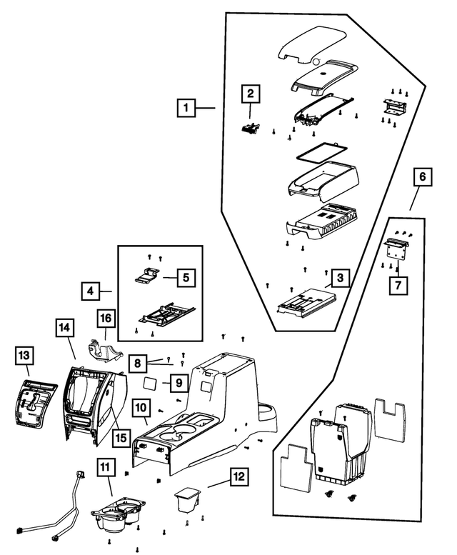 1QF55XDVAA - Interior Trim: Armrest Lid Latch for Mopar Image image