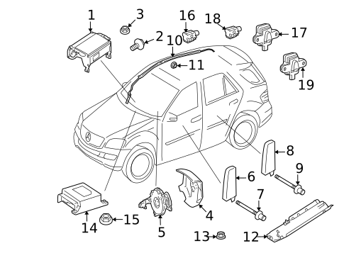 Air Bag Components for 2010 Mercedes-Benz ML550 #0