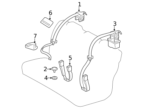 Rear Seat Belts for 2018 Lexus ES350 #0