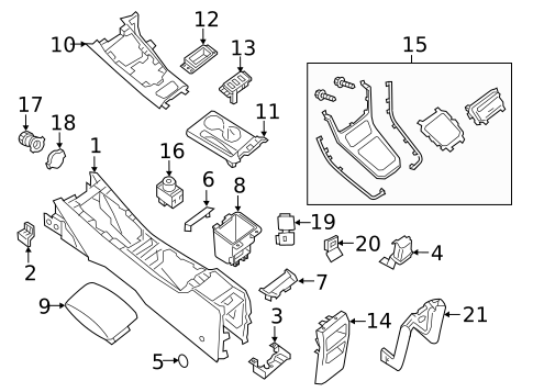 Center Console for 2018 Nissan Sentra #0