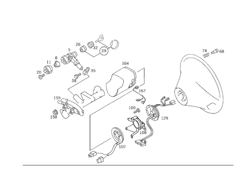 Steering Wheel and Steering Wheel Lock for 1989 Mercedes-Benz 300TE #2