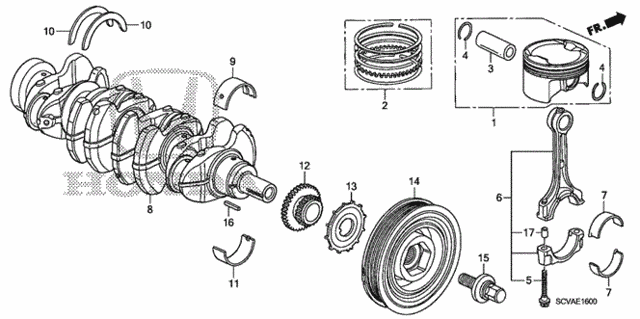 Piston - Crankshaft for 2007 Honda Element #0