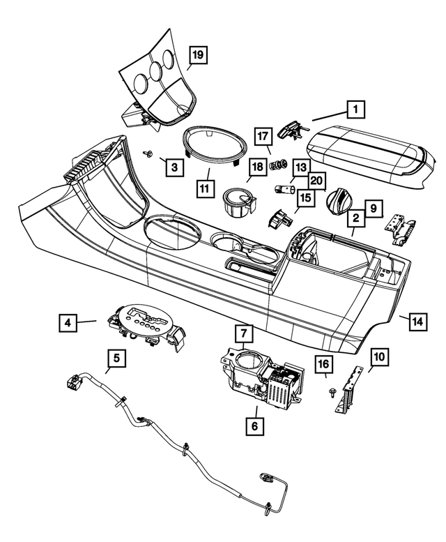 « 1GM732T1AA – Instrument Panel and Radios and Consoles : Console Accoudoir pour Mopar Image »