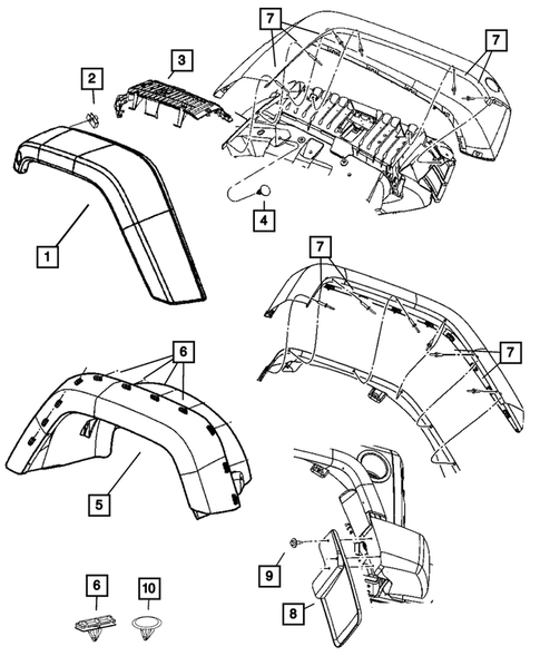 Moldings and Ornamentation for 2012 Jeep Wrangler #0