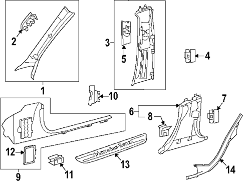 Interior Trim - Pillars for 2025 Mercedes-Benz C43 AMG #0