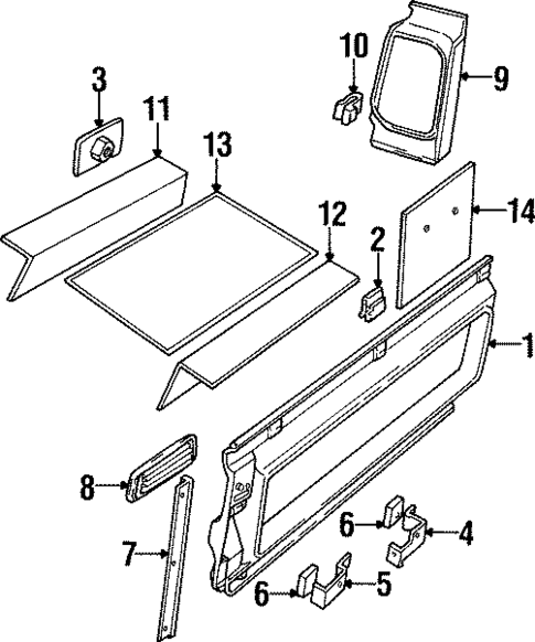 Interior Trim - Rear Body for 1997 Land Rover Defender 90 #0