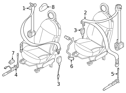 Front Seat Belts for 2024 Fiat 500E #0