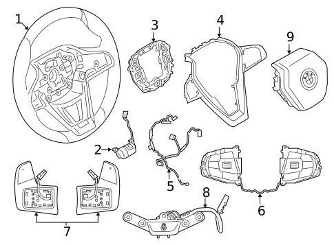 Steering Wheel & Trim for 2023 BMW 540i xDrive #5