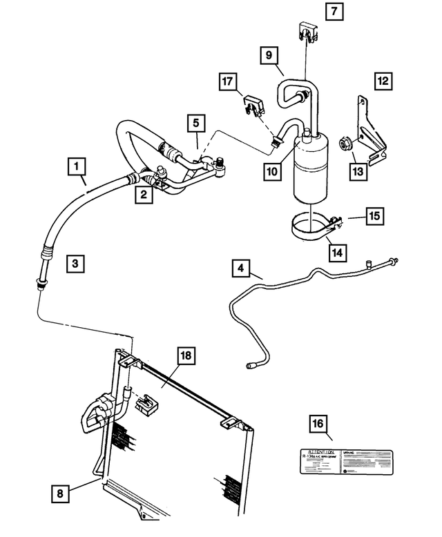 55037505AC - Air Conditioning &amp; Heater: A/c Liquid Line for Mopar Image