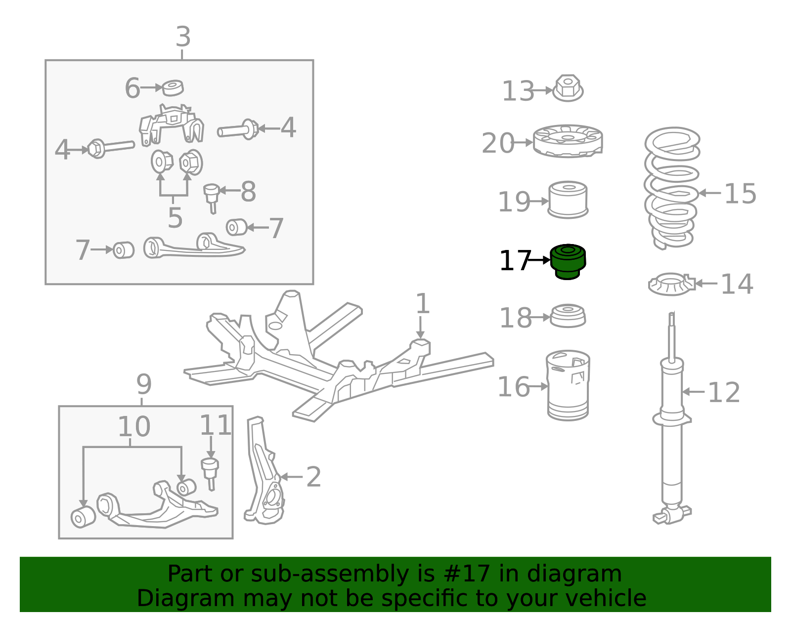 2008-2014 Cadillac CTS Front Shock Absorber Upper Bumper 20982024 GM ...
