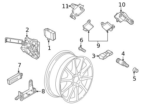 Tire Pressure Monitor Components for 2012 Porsche Panamera #0