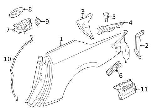Fuel Door for 2014 Mercedes-Benz SLK55 AMG #1