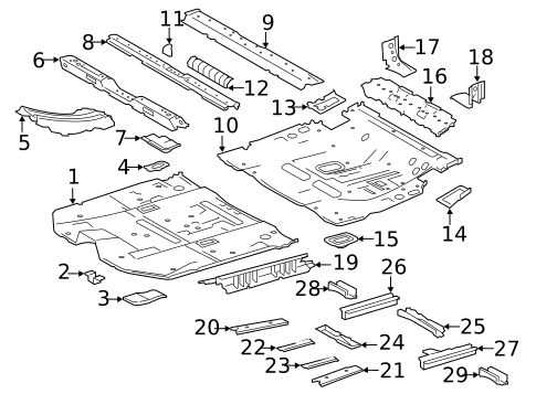Floor & Rails for 2015 Toyota Highlander #0