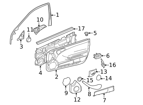 Interior Trim - Door for 2003 Mercedes-Benz C230 #0