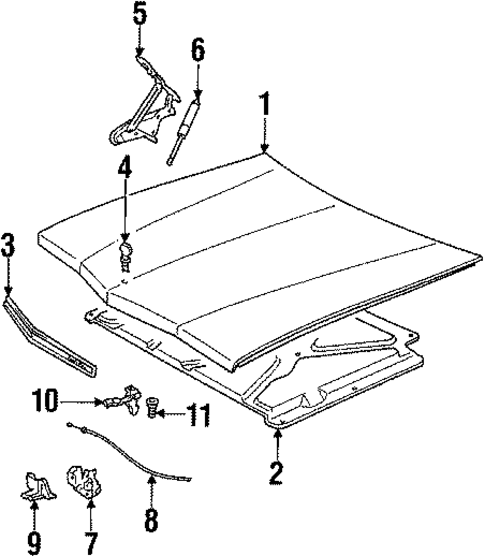 Hood & Components for 1984 Cadillac Eldorado #0