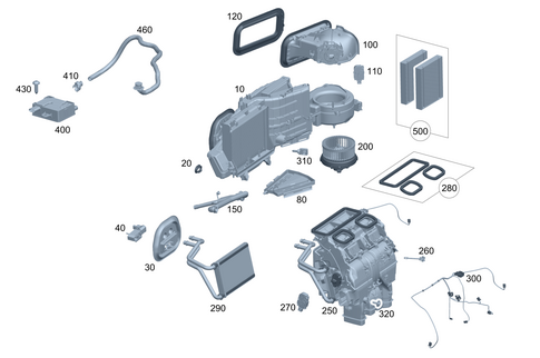 Heating and Air Conditioner Housing with Blower and Wiring Harness for 2026 Mercedes-Benz EQS 580 #0
