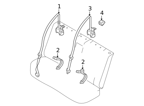 Rear Seat Belts for 2004 Suzuki Forenza #0
