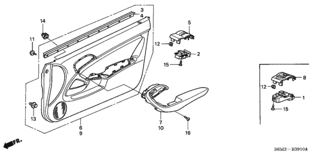 Front Door Lining for 2002 Acura RSX #0